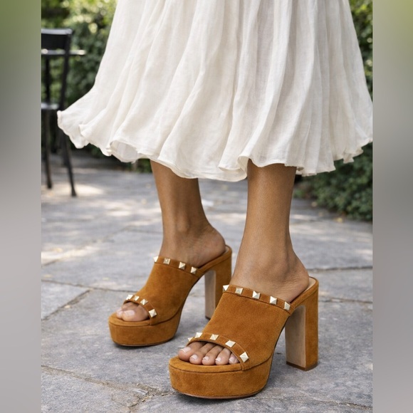 Valentino Rockstud Suede Platform Sandals Womens EU 39 - Picture 2 of 14